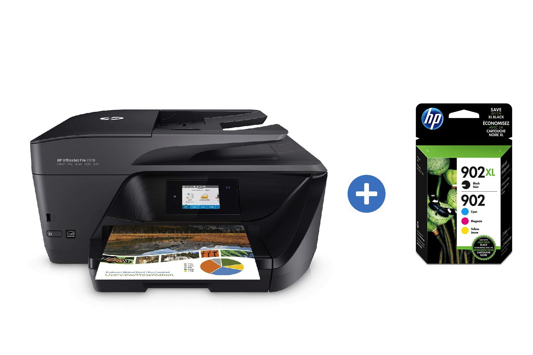HP OfficeJet Pro 6978 Color Inkjet Wireless All-In-One Printer Bundled with Extra Set of High ...