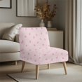 thumbnail image 3 of HELLHERO Pink Leaf Print Armless Accent Chair Cover, Elastic Bottom Trendy Armless Accent Chair Protector for Living Room Conferences, 3 of 8