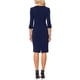 thumbnail image 3 of Vestido Vintage para Mujer Inspire Chic de Manga 3/4, Vestidos Sheath para Trabajar XL Azul Oscuro, 3 of 6