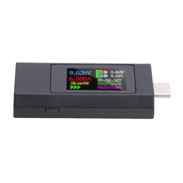 Multímetro Digital Tipo C, Probador USB C De 195 W Con Almacenamiento De Datos, Detector De Capacidad De Corriente De Voltaje Para Cargadores Y Bancos De Energía