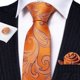 thumbnail image 2 of Set de Corbata de Seda Paisley Naranja Barry.Wang 150 cm, 2 of 6