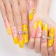 thumbnail image 2 of Presiona las uñas con hermosos cristales completos de color amarillo abeja, 2 of 7