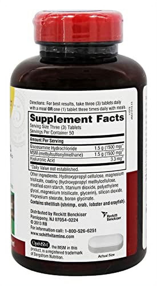 Schiff Glucosamine Plus MSM 1500 mg, 150 Count