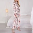 thumbnail image 3 of Goofa Flower Leaves Printed Women’s 2 Piece Pajama Set Super,Pajamas Women's Long Sleeve Sleepwear Soft Button Down Loungewear Pjs Lounge Set Nightwear-Small, 3 of 9