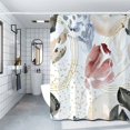 thumbnail image 1 of Cortina de ducha con relieve de mármol, resistente al agua, resistente al moho, cortina de baño con impresión digital, poliéster grueso, decoración, 1 of 6