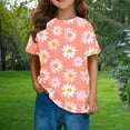 thumbnail image 4 of Spazoro Toddler Girls T-shirts, Floral Print Summer Casual Crewneck Short Sleeve Tops Tee Pink Size 11 T, 4 of 9