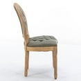 thumbnail image 5 of French Dining Chairs Set of 2 - Olive Green PU Leather, Solid Wood Frame, Nailhead Trim, 23" Wide, for Dining Room - SW1839WP. Elegant & Comfortable., 5 of 9
