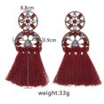 thumbnail image 4 of Pendientes llamativos de boda para mujer, pendientes colgantes de cristal con diseño floral a la moda J--rojo-Código de modelo 8643 rojo, 4 of 5