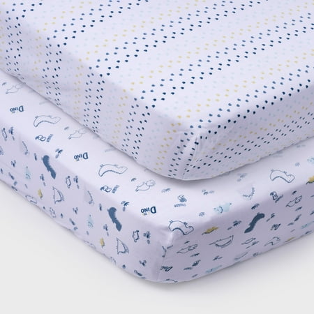 Parent's Choice Fitted Crib Sheets, Dino, 2 Count