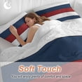 thumbnail image 5 of Red Navy Blue Stripe Bedding 3 Piece Duvet Cover Set Twin Size, Retro Farmhouse Striped Vintage Soft Microfiber Comforter Cover with Zipper Closure & Pillowcases, Wrinkle & FadeResistant Quilt Cover, 5 of 9