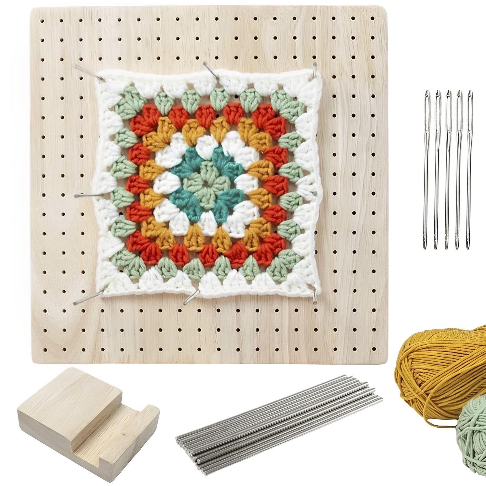 Yougang Boutique Wooden Crochet Blocking Board Knitting Blocking Mat With  Rod Pins For Knitting Crochet