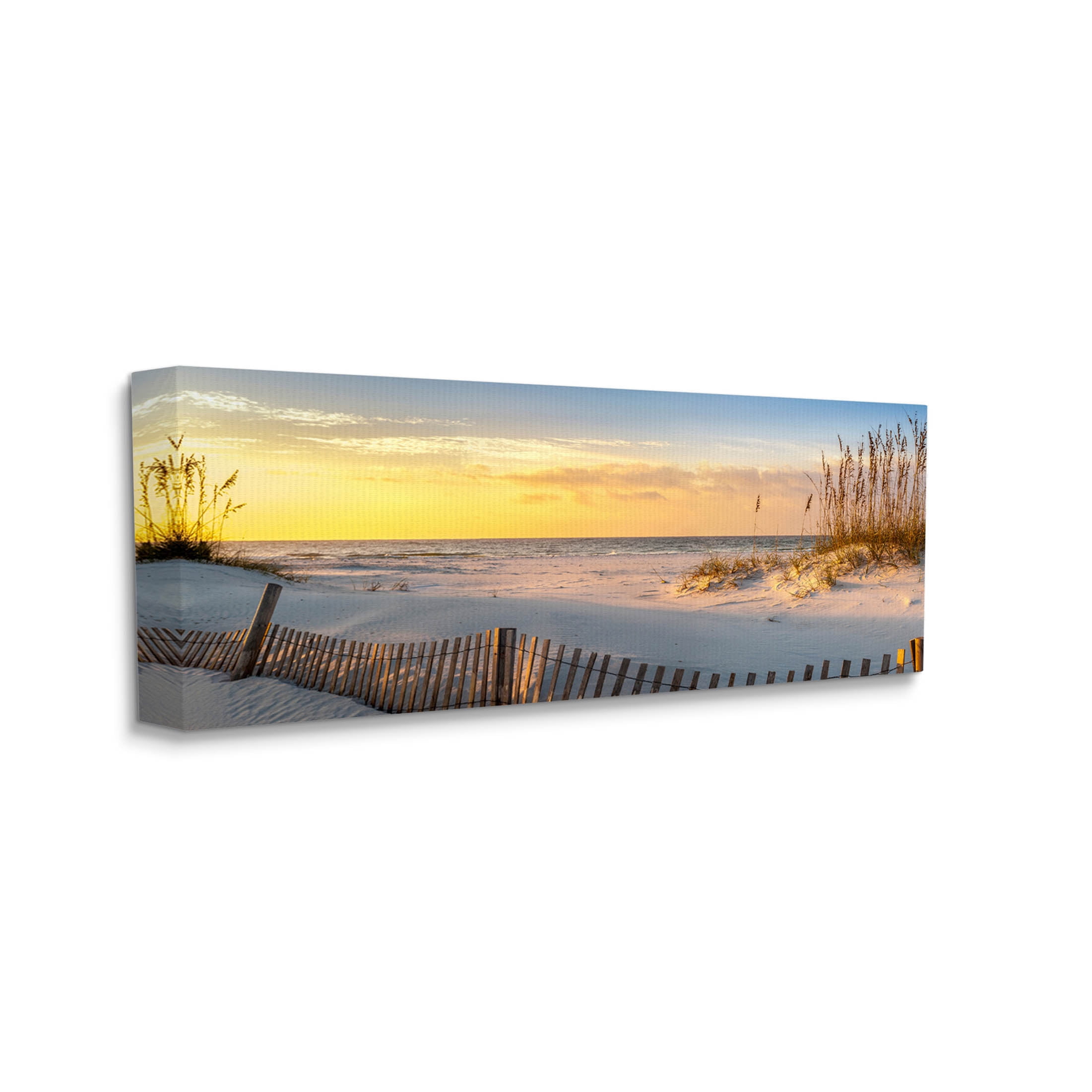 Stupell Industries Panoramic Coastal Beach Sunrise Photograph Gallery Wrapped Canvas Print Wall Art, Design by H.J. Herrera