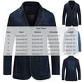 thumbnail image 2 of Mens Casual Jacket Jerdar Men's Denim Blazer Jacket Sport Coat Washed Vintage Three Button Single Breasted Pockets Solid Color Casual Work Office Retro Jean Suit Top, 2 of 6