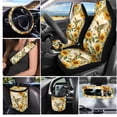 thumbnail image 2 of Jeiento Sunflower Hummingbird 15 Pcs Car Seat Cover Set+Collapsible Garbage Bin+Steering Wheel Cover+Rearview Mirror Cover+Air Vent Storage Holder+Keychain+Coasters for Truck Sedan SUV, 2 of 7
