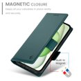 thumbnail image 2 of Compatible with iPhone 15 Wallet Case, Classic PU Leather Flip Folio Case with Card Holders Kickstand [Shockproof TPU Inner Shell] Phone Cover for iPhone 15, Darkgreen, 2 of 7