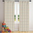 thumbnail image 5 of Green Orange Checkerboard Beige Pattern Kids Curtains,Childrens Insulated Curtains Set Of 2,Bedroom Essentials,Teen Room Decor 42"X84", 5 of 5