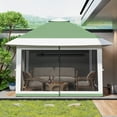 thumbnail image 6 of 12'x12' Pop Up Canopy Tent with Mosquito Netting, One-Touch Instant Gazebo with 4 SandBags for Outdoor Patio, Backyard, Garden, Waterproof UV Protection Outdoor Shelter, Olive Green, 6 of 7