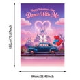 thumbnail image 3 of TIELUTT Rideau de Porte de la Saint-Valentin Mignon avec Cœur Rose & Design de Lapin pour Porte d'Entrée, Bannière de Drapeau Intérieur pour Mur Extérieur, Drapeaux pour Chambre de Filles, Guirlande pour Bébé Fille, Couplets Chinois en Papier, 3 of 4
