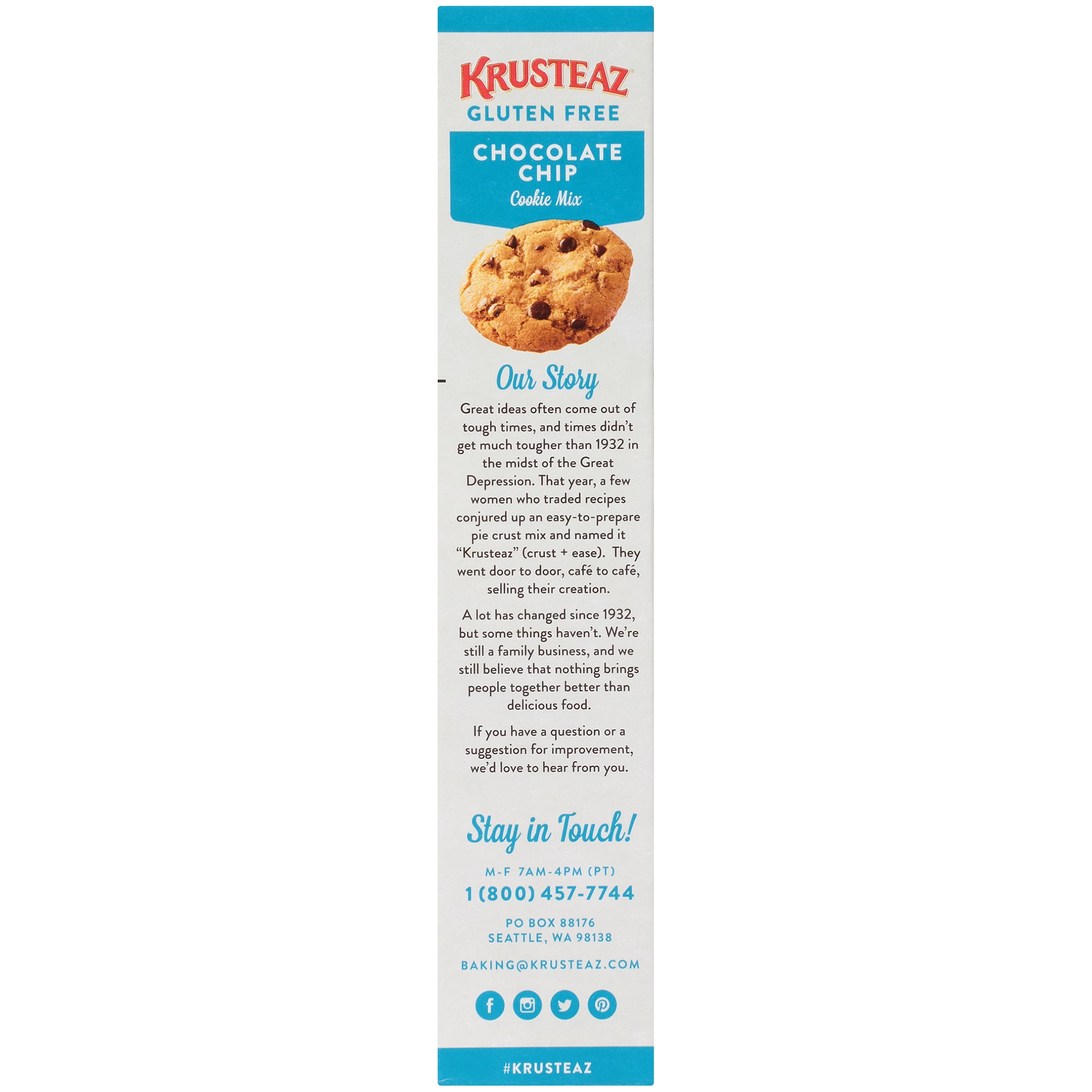Krusteaz Gluten Free Chocolate Chip Cookie Mix 18 Oz Box