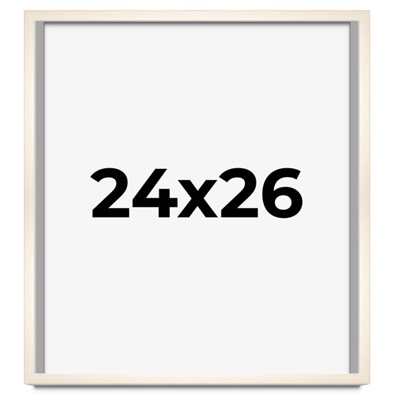 24x26 Shadow Box Cream of Wheat White Washed Display Frame | 0.875 Inches Deep Solid Wood Shadowbox