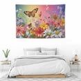 thumbnail image 4 of Chilfamy  Floral Tapestry Wall Hanging Butterfly Colorful Flowers Plants Fresh Herbs Garden Nature Bokeh Glitters Wall Art Tapestries for Bedroom Dorm Decor 60x40 Inch, 4 of 7