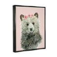 thumbnail image 4 of Stupell Industries Fuzzy Bear with Floral Crown Animals & Insects Painting Black Floater Framed Canvas Art Print Wall Art, 25 x 31, 4 of 10