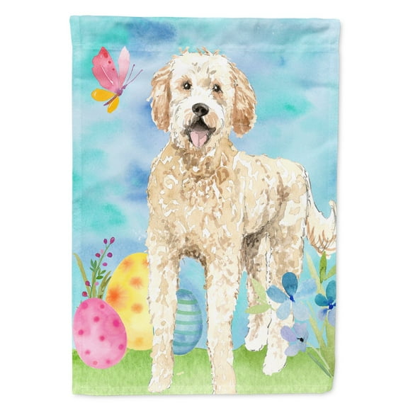 Carolines Treasures CK1916GF Easter Eggs Goldendoodle Flag Garden Size  Small multicolor