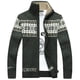 thumbnail image 5 of Suéter de otoño e invierno para hombre, suéter de jacquard con cremallera y cuello alto ajustado, chaqueta informal de moda, cárdigan de punto para hombre, 5 of 5