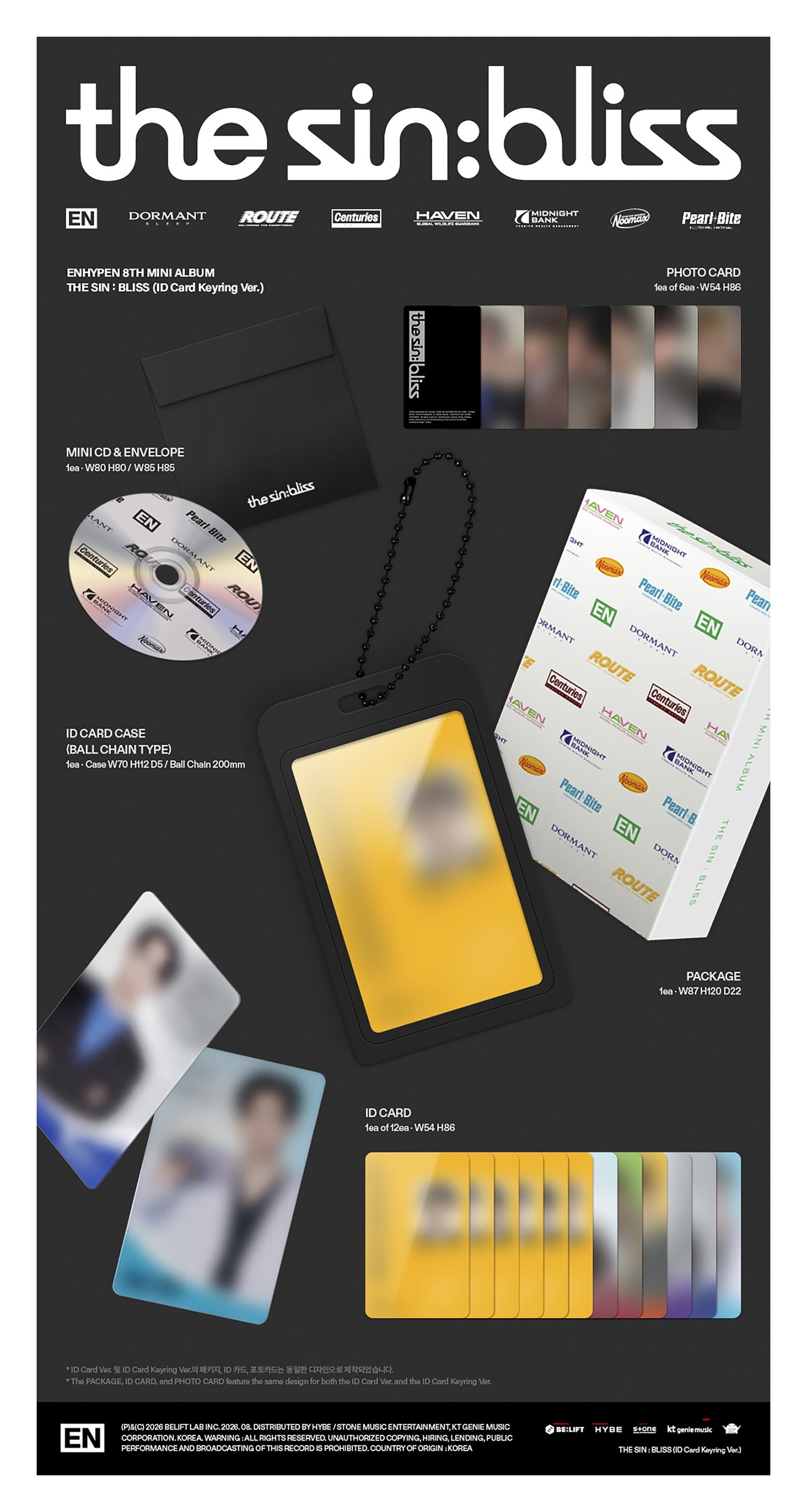 Enhypen - THE SIN : BLISS (ID Card Keyring Ver.) - Music