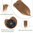 thumbnail image 2 of MY-LADY Hair Toppers for Women Real Human Hair with Bangs 3 Clip In Remy Topper Hairpiece for Thin Hair Natural Looking Hair Extensions 12inch #06 Light Brown, 2 of 8