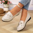 thumbnail image 7 of EKVAHL Women Bow Decor Loafers, Pointed Toe Slip On Flat Casual Dress Shoes, Comfort Low Wedge Daily Walking Flats, 7 of 7