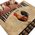thumbnail image 2 of WELCOME TO MY FARMHOUSE Washable Living Room Rugs 5'x7', Country Rooster Brown Stripe Red Barn Retro Low Pile Throw Large Area Rugs Non-Slip Sturdy Edge Binding Carpet for Dining Room Bedside Kitchen, 2 of 9