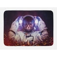 thumbnail image 1 of Space Cat Bath Mat, Astronaut Cat in Suit Outer Space Nebula Galaxy Cosmos Fire Image, Non-Slip Plush Mat Bathroom Kitchen Laundry Room Decor, 29.5 X 17.5 Inches, Purple Dark Blue and White, Ambesonne, 1 of 2