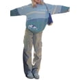thumbnail image 5 of hirigin Men Sweater, Long Sleeve Crew Neck Cow Pattern Winter Knit Pullover for Casual Daily, 5 of 7