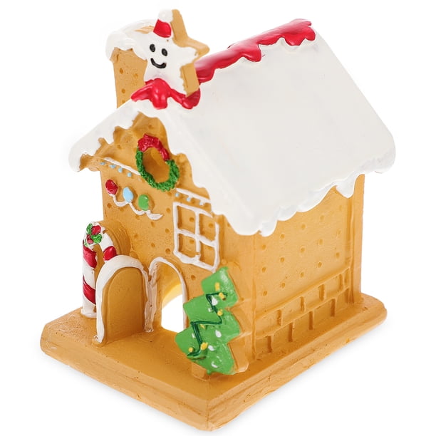GOOHOCHY Micropaisaje navideño, casa pequeña, iluminación de resina, villas pequeñas, adorno
