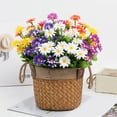 thumbnail image 5 of Artificial Flowers 1 Bundles Artificial Daisies Flowers Cemetery Flower Plastic Memorial Bouquet for Hanging Window Box Home Table Centerpieces Decor, A Bouquet of Flowers, 5 of 8