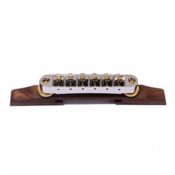 ULTNICE Pont de Guitare Jazz Archtop avec Selles à Roulettes Dorées Bois de Rose B-23