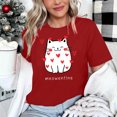 thumbnail image 3 of Babysbule Womens Tops, Adult's Valentine's Day Round Neck Cat Print T-shirt, 3 of 4