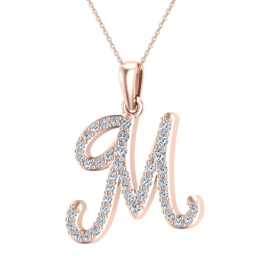 Initial M Letter Necklace for Girls Diamond Necklaces Women-Men ...