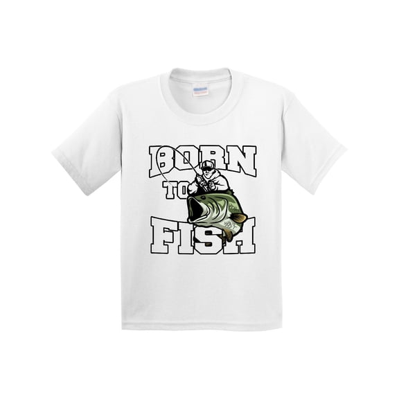 Inktastic Born to Fish Youth T-Shirt