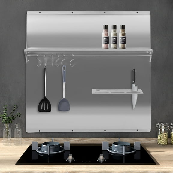 Backsplash 201 Stainless Steel Kitchen Range Hood Wall Tile Shield 30*30.7 inch