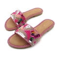 thumbnail image 7 of GJPBGK Women’s Embellished Slide Sandals Open Toe Flat Sandals Rhinestone Beaded Slip On Summer Sandals Fashion Casual Sandals for Beach, Vacation & Daily Wear, 7 of 7