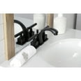 thumbnail image 4 of Kingston Brass KS4940CQL Claremont Widespread Bathroom Faucet with Brass Pop-Up, Matte Black, 4 of 8