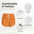 thumbnail image 4 of Fuzoiu Orange Glitter Print Women's Athletic Shorts, Double-Layer Running Shorts with Pocket,Women's Workout Shorts for Yoga, Gym, and Workouts-Small, 4 of 7