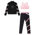 thumbnail image 4 of Alvivi Kids Girls Ice Skating Outfit Gymnastics Sport Jacket Tank Tops and Tights Pants 3 Pcs Sweatsuit Pink 6, 4 of 5