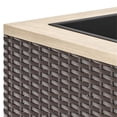 thumbnail image 4 of Homestyles Palm Springs Acacia Wood Top and Rattan Outdoor Planter in Dark Brown, 4 of 9