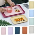 thumbnail image 1 of Dengjunhu Dinner Tray, Unbreakable Lunch Tray, Decorative Food Serving Tray, Coffee Table Tray, Wheat Straw Tray Tea Platter for Couch, Party, Dining, Picnic, Snack, Appetizer, 1 of 7