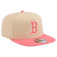 thumbnail image 3 of Men's New Era  Light Beige/Coral Boston Red Sox Color Pack A-Frame 9FIFTY Snapback Hat, 3 of 5
