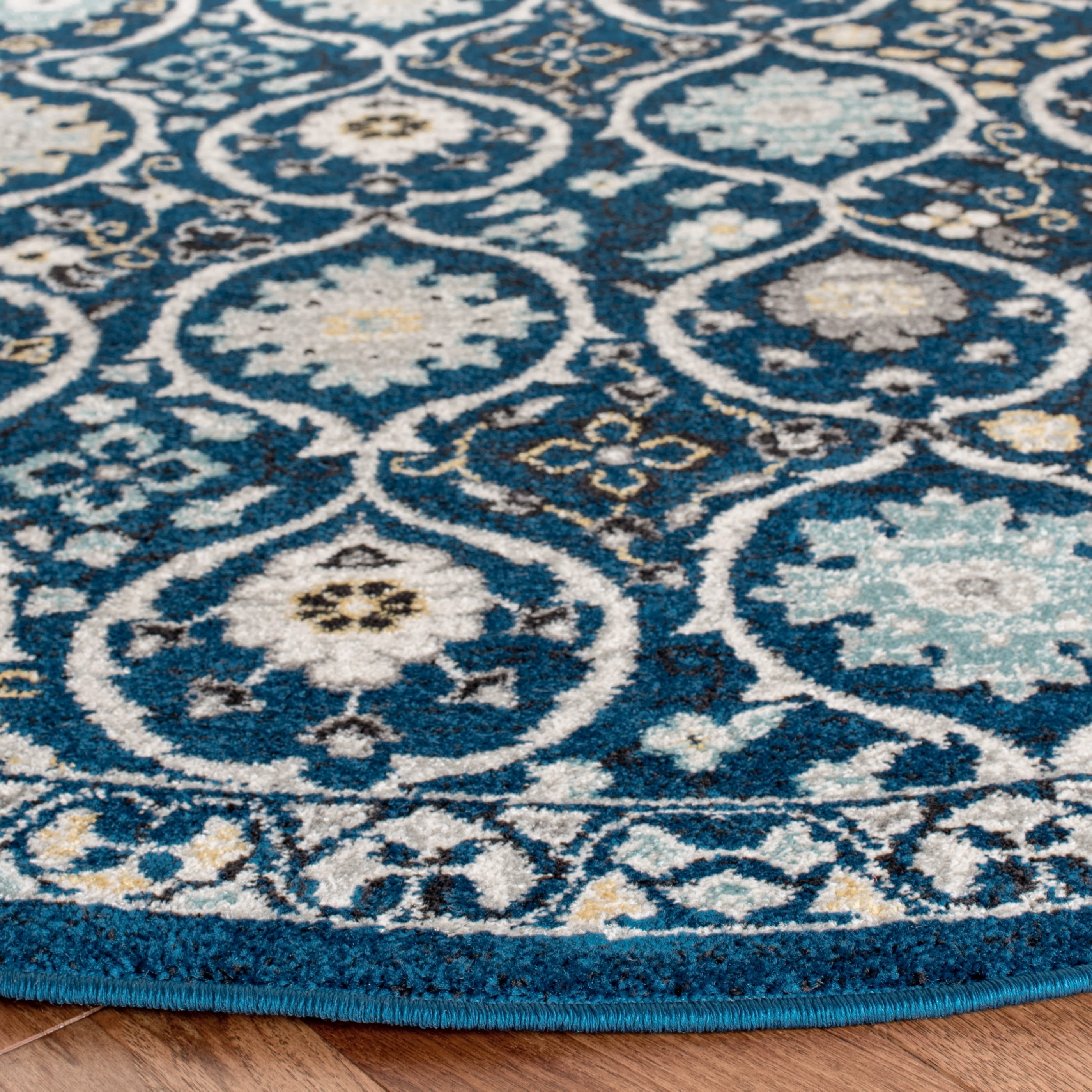 Safavieh EVOKE, ROYAL / IVORY, 6'-7" X 6'-7" Round, Area Rug, EVK210A-7R