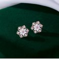 thumbnail image 5 of 925 Sterling Silver Christmas Snowflake Earrings Studs for Women Teens Small CZ Snowflake Studs Earrings Thanksgiving, 5 of 10